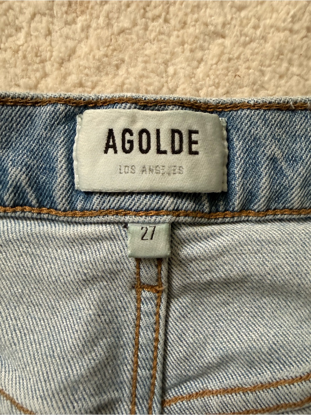 Agolde Light Blue Straight Leg Women's Jeans - Picture 2 of 5